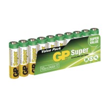 10 pcs Alkaline battery AAA GP SUPER 1,5V