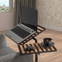 Adjustable table GLEN 87x67 cm black/brown
