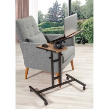 Adjustable table GLEN 87x67 cm brown/black