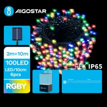 Aigostar - LED Solar Christmas chain 100xLED/8 functions 12m IP65 multicolor