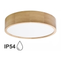 Bathroom ceiling light CLEO 3xE27/24W/230V IP54 d. 37,5 cm oak