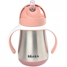 Beaba 913482BB - Thermo-insulated mug with a straw 250 ml pink