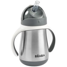 Beaba 913536BB - Thermo-insulated mug with a straw 250 ml grey