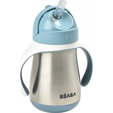 Beaba - Thermo-insulated mug with a straw 250 ml blue