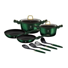 BerlingerHaus - Set of cookware with titanium surface 10 pcs green/black