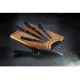 BerlingerHaus - Set of stainless steel knives with bamboo cutting board 6 pcs black