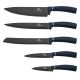 BerlingerHaus - Set of stainless steel knives with magnetic stand 6 pcs blue/black