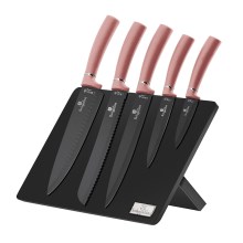 BerlingerHaus - Set of stainless steel knives with magnetic stand 6 pcs stainless steel/rose gold
