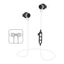 Bluetooth earphones with microphone and MicroSD player white/black