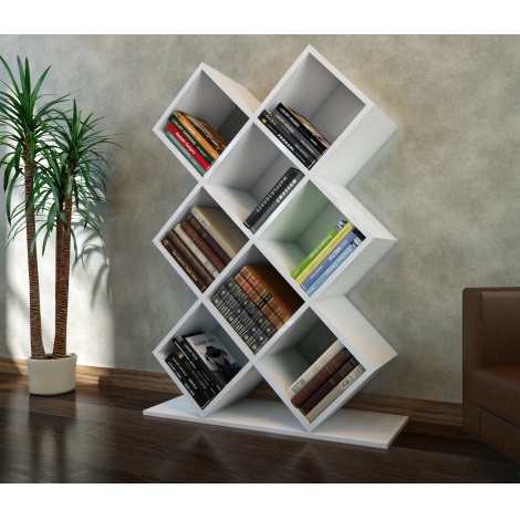 Bookcase KUMSAL 129x90 cm white
