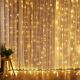 Brilagi - LED Christmas curtain 300xLED/8 functions/3xAA/USB 1,2m warm white