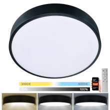 Brilagi - LED Dimmable ceiling light POOL SMART LED/48W/230V 40 cm 3000-6000K Wi-Fi Tuya + remote control black