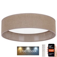 Brilagi - LED Dimmable ceiling light VELVET SMART LED/24W/230V d. 45 cm 2700-6500K Wi-Fi Tuya brown + remote control