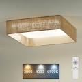 Brilagi - LED Dimmable ceiling light VELVET SQUARE LED/24W/230V 3000/4000/6500K + remote control brown