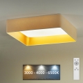 Brilagi - LED Dimmable ceiling light VELVET SQUARE LED/24W/230V 3000/4000/6500K + remote control creamy