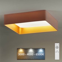 Brilagi - LED Dimmable ceiling light VELVET SQUARE LED/24W/230V 3000/4000/6500K + remote control pink