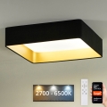 Brilagi - LED Dimmable ceiling light VELVET SQUARE SMART LED/36W/230V 2700-6500K Wi-Fi Tuya + remote control black