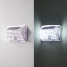 Brilagi - LED Solar wall light with sensor WALLIE LED/4W/3,7V 6500K IP64 silver