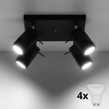 Brilagi -  LED Spotlight ASMUS 4xGU10/7W/230V black