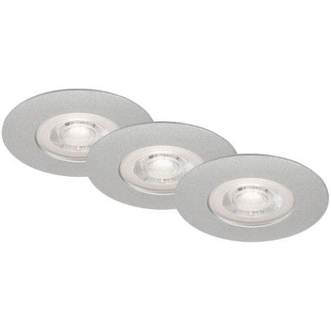 Briloner- SET 3x LED Bathroom recessed light LED/4,9W/230V IP44 silver