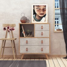 Cabinet WITLOF 87x70 cm brown/grey