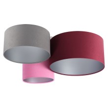 Ceiling light SPACE 3xE27/60W/230V red/grey/pink