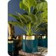Ceramic flowerpot CINDY 13x13 cm green/gold