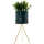 Ceramic flowerpot EMMA 32,5x13 cm green/gold