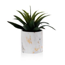 Ceramic flowerpot MARBELA 13x13 cm white/gold