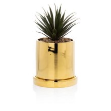Ceramic flowerpot with bowl HANYA 13x13 cm gold