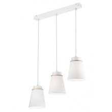 Chandelier on a string AGUSTINO 3xE27/60W/230V white/beech