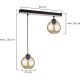 Chandelier on a string AMBRE WOOD 2xE27/60W/230V