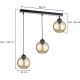 Chandelier on a string AMBRE WOOD 3xE27/60W/230V
