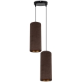 Chandelier on a string AVALO 2xE27/60W/230V d. 20 cm brown/copper