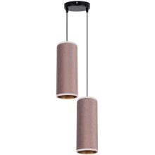 Chandelier on a string AVALO 2xE27/60W/230V d. 20 cm pink/copper