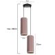 Chandelier on a string AVALO 2xE27/60W/230V d. 20 cm pink/copper