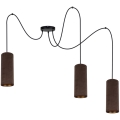 Chandelier on a string AVALO 3xE27/60W/230V brown/copper
