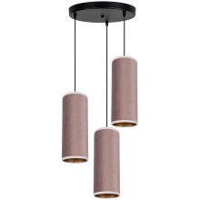 Chandelier on a string AVALO 3xE27/60W/230V d. 35 cm pink/copper