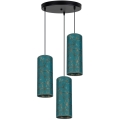 Chandelier on a string AVALO 3xE27/60W/230V d. 35 cm turquoise/gold