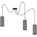 Chandelier on a string AVALO 3xE27/60W/230V grey