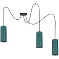 Chandelier on a string AVALO 3xE27/60W/230V turquoise/gold