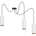 Chandelier on a string AVALO 3xE27/60W/230V white/copper