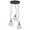 Chandelier on a string BANCO 3xE27/60W/230V round clear