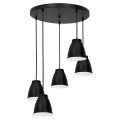 Chandelier on a string CARYON 5xE14/60W/230V black