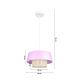 Chandelier on a string CONA 1xE27/60W/230V d. 35 cm pink ratan