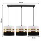 Chandelier on a string CORAL 3xE27/60W/230V black/white