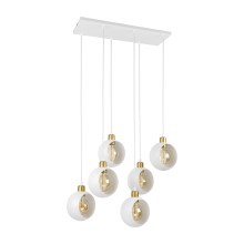 Chandelier on a string CYKLOP 6xE27/60W/230V white