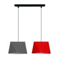 Chandelier on a string DIAMENT 2xE27/60W/230V grey-red