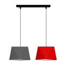 Chandelier on a string DIAMENT 2xE27/60W/230V grey-red