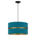 Chandelier on a string DUO 1xE27/40W/230V turquoise/golden